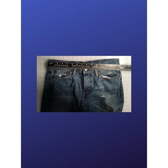 Levi Strauss & Co. 514 Straight Fit Distressed Jeans, 30 x 32, Blue, EUC - Picture 6 of 9